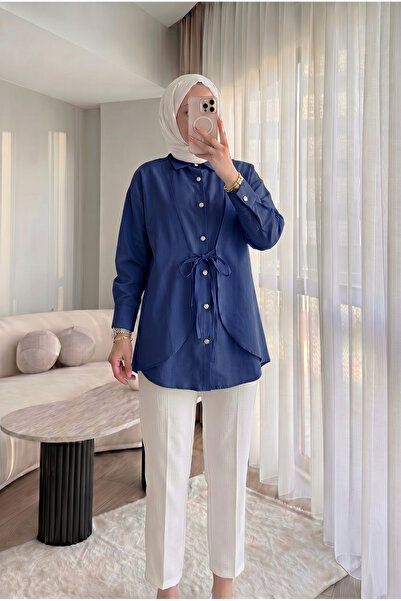 HİFADEN Women's Elegant Button Detailed Design Tie-Up Comfortable Stylish Hij...