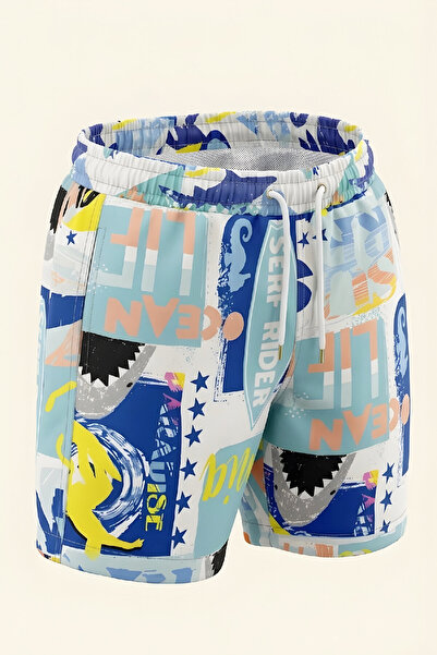 MODANINO Αγορίστικο σορτς θάλασσας & πισίνας με τσέπες με φερμουάρ 4-15 ετών ...