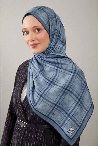 Levidor Plaid Striped Check Pattern Sparkling Crystal Scarf