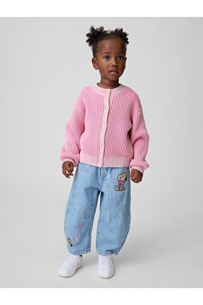 GAP Kız Bebek Mavi Snoopy Pull-On Horseshoe Jean Pantolon