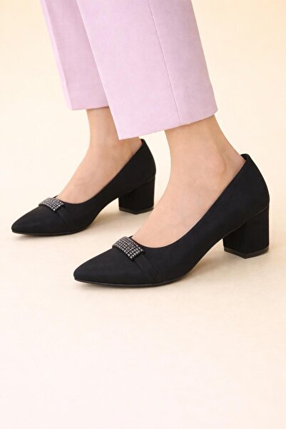 TRENDYSHOSE 6880 حذاء نسائي مريح بكعب سميك من الساتان