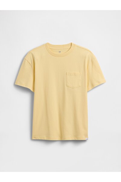 GAP Erkek Çocuk Sarı Kids Everyday Soft Stripe Pocket T-Shirt