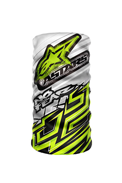 Crown Micro Neon Yeşil Alpinestars Logolu Çok Amaçlı Bandana Boyunluk Maske M...
