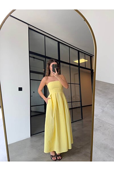 BB Bensu Buyruk ΣΤΡΑΠΛΕΖ ΦΟΡΕΜΑ ΑΠΟ ΥΦΑΣΜΑ ΑΛΕΞΙΠΤΩΤΑ ΜΕ ΤΣΕΠΕΣ ΚΙΤΡΙΝΟ