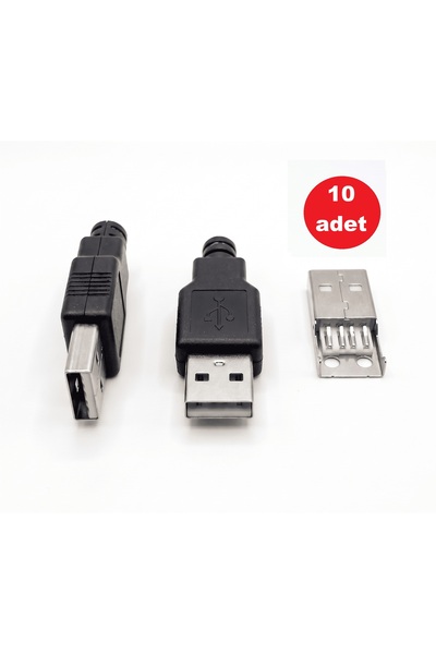 tabis USB Konnektör Soket Erkek Lehimlenebilir Bağlayıcı A Tipi 4 Pin Plastik...
