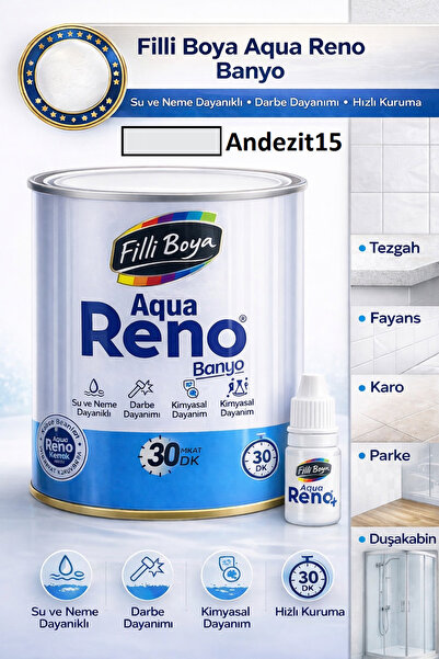 Filli Boya Aqua Reno Banyo Dönüşüm Boyası–Neme,Darbeye ve Kimyasala Dayanıklı...