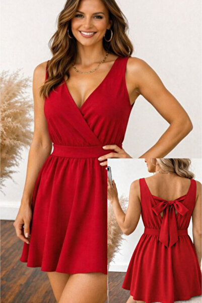 Kokosh moda Γυναικείο Μίνι Φόρεμα με Διπλό Γιακά και Λεπτομέρεια Φιόγκου στην...