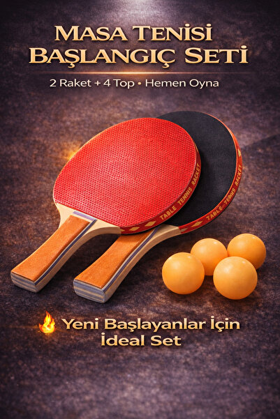 xolo Masa Tenisi Başlangıç Seti 2 Raket 4 Top Hobi Ping Pong Seti Yeni Başlay...