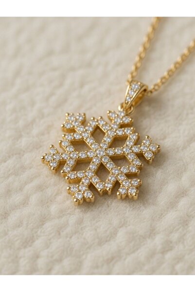 RozeJewelry Anneler Gününe Özel - Altın Işıltı Kar Tanesi Kolye