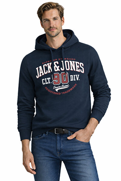 Jack & Jones Hanorac - JJELOGO SWEAT HOOD 2 COL 24/25 NOOS 12255617 Bleumarin...