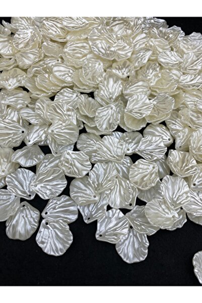 Hedef Bijuteri 50gr İstiridye Yaprak Model Lüks Kaplama Sedefli Krem inci Boncuk, Anahtarlık, Taç, Takı (~55 Adet)