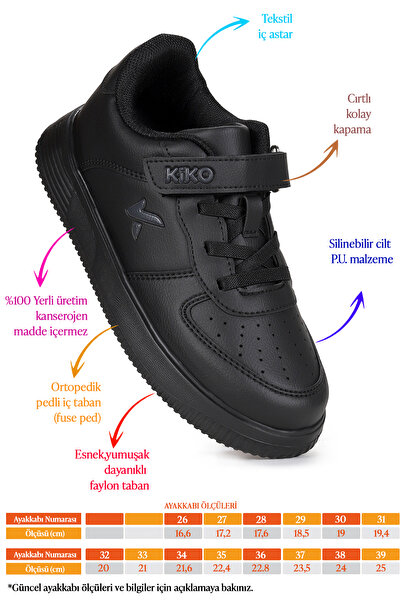 Kiko Kids Trick Cırtlı Faylon Taban Erkek Çocuk Spor Ayakkabı