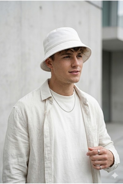 Belifanti Collection Λευκό Καπέλο Ψαρά, Καπέλο Τύπου Bucket