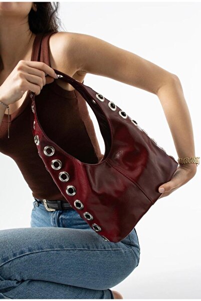 Miesse Women's Staple Model Hand and Shoulder Bag Claret Red