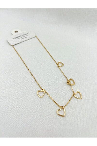 RozeJewelry Çoklu Kalpli Altın Zarif Kolye