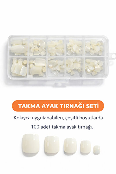 dorre Takma Ayak Tırnağı 100’lü Set – Doğal Görünüm & Kolay Uygulama