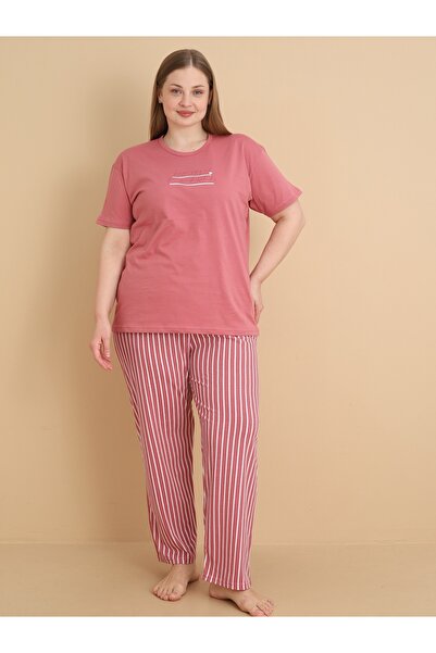 Wordex MRN 4510 Ριγέ Πιτζάμες Κοντομάνικο Βαμβακερό Σετ Γυναικείας Πιτζάμας Μ...