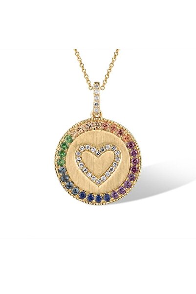 Bijuteria SORELLY Κρεμαστό κέρμα-καρδιά από χρυσό 14 καρατίων με διαμάντια 0,...