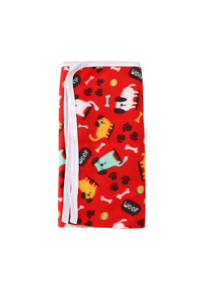 MiniKids Κουβέρτα φλις με σχέδιο Woof Catel, κόκκινη