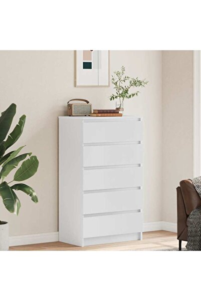 vidaxl Συρταριέρα Λευκή 60 x 36 x 103 εκ. από Επεξεργασμένο Ξύλο