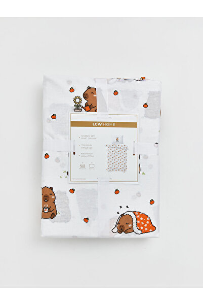 LC Waikiki Σετ Παπλωματοθήκης με Σχέδια Ζώων, 100% Βαμβάκι