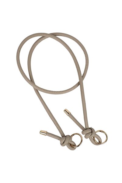 Ritzz Ρυθμιζόμενο δερμάτινο λουράκι τσάντας με κόμπους (Χρυσό) - Μπεζ