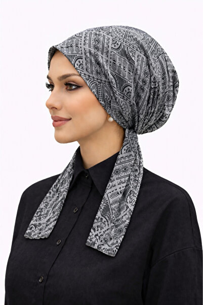 R&S modibone Scarf Bonnet Cotton Hoop Fabric Non-Slip Gray