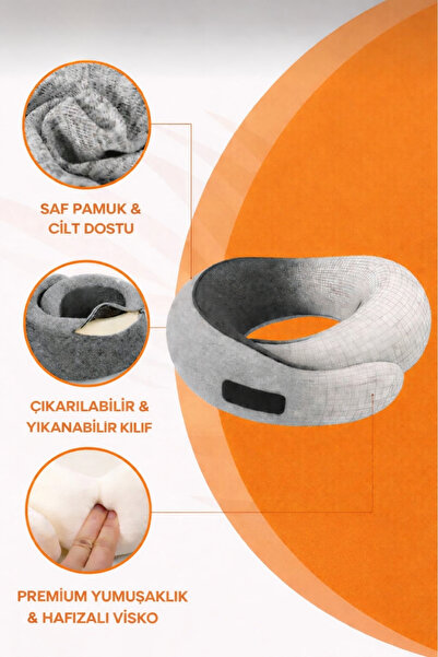 Ankaflex Ortopedik Spiral Boyun Destekli Seyahat Yastığı %100 Ortopedik Visko Seyahat Yastığı