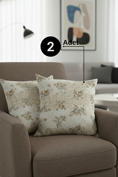 Senpai Chevron Bohem Dekoratif Punch Yastık Kırlent Kılıfı 2 Adet | 45x45 Mod...