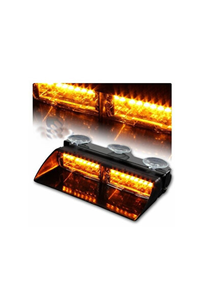 Lumi LUXURY Lampa LED stroboscopica auto parbriz 24 LED 12V portocaliu cu ven...