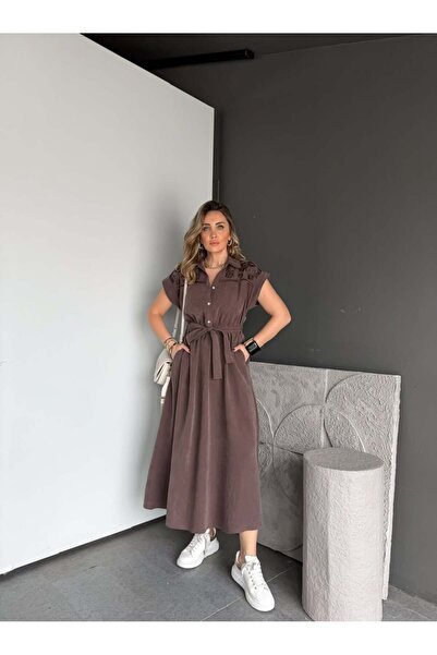 QİMYA BUTİK EGZOTΙΚΟ ASORTΙΚ Γυναικείο Φόρεμα με Δαντέλα στο Στήθος, Κουμπιά,...