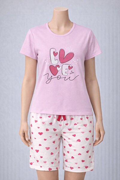 skycott Σετ πιτζάμες καπρί με κοντά μανίκια, γυναικείο βαμβακερό σετ πιτζάμες...