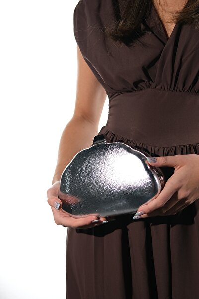 LuviShoes Γυναικεία βραδινή τσάντα φορέματος 513 Silver Skin