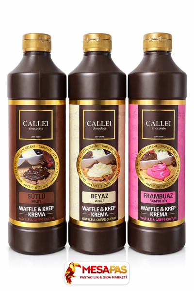 Callei Sütlü & Beyaz & Frambuaz Waffle Pankek Pasta Sosu 3'lü Avantaj Paket