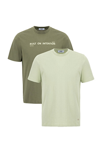 Kiğılı Σετ μπλουζών με λαιμόκοψη ποδηλάτου, κανονική εφαρμογή, 100% βαμβάκι μ...