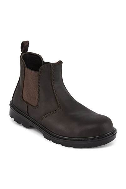 PORTWEST Safety Combat Boots , S1P, Non-Slip sole, Leather, brown
