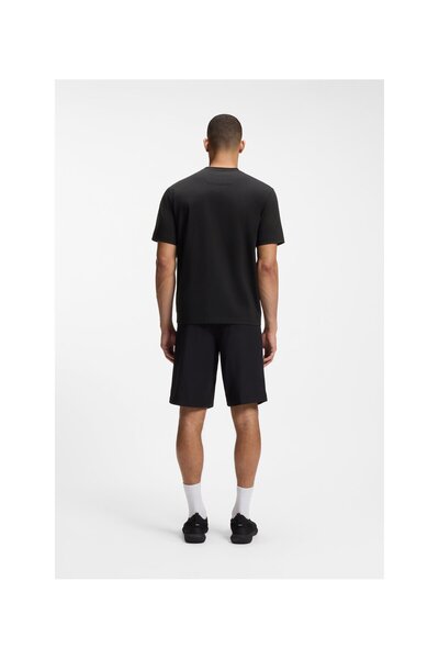 BOSS Erkek Baskı Desen Kısa Kol Bisiklet Yaka Normal Kesim Siyah T-Shirt