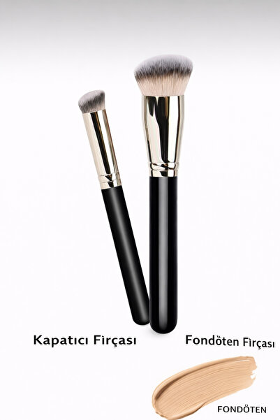 dorre Premium Makyaj Fırça Seti (Fondöten & Kapatıcı) Ultra Yumuşak Fondöten ...