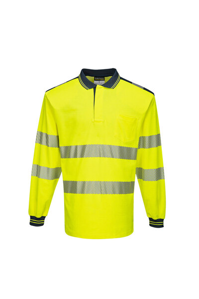 PORTWEST Tricou de lucru, reflectorizant, cu buzunare, galben/bleumarin