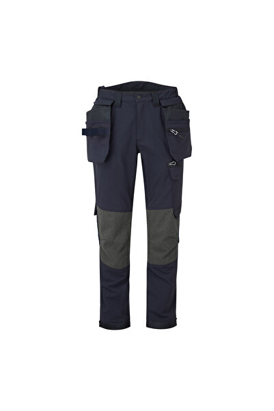 PORTWEST Pantaloni de lucru, stretch, cu buzunare holster, bleumarin