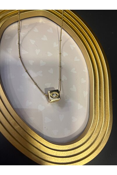gozdeasutayaccessory Eye Cube Steel Necklace