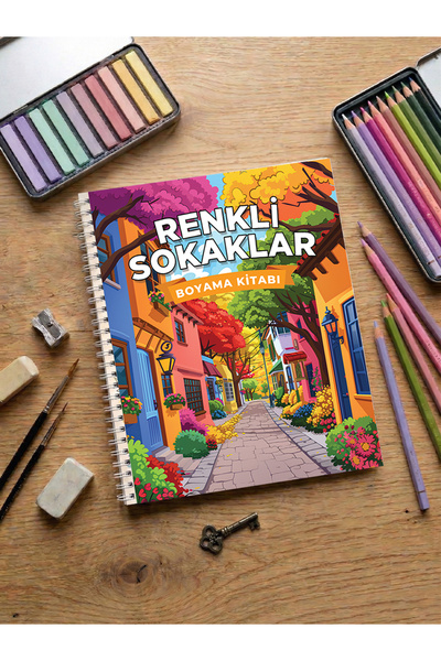 metafortoys Renkli Sokaklar Boyama Kitabı Cozy Book I 20x24 cm I 40 Yaprak