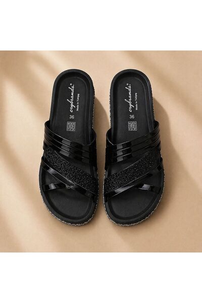 crybrands Ορθοπεδικές Γυναικείες Παντόφλες Glitter Stone – Εξαιρετικά Άνετες ...