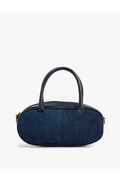 Koton Τζιν τσάντα χειρός με λεπτομερή λαβή από συνθετικό δέρμα και φερμουάρ