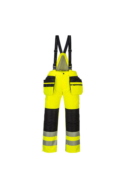 PORTWEST Pantaloni de lucru, reflectorizanti, cu buzunare holster, galben/negru
