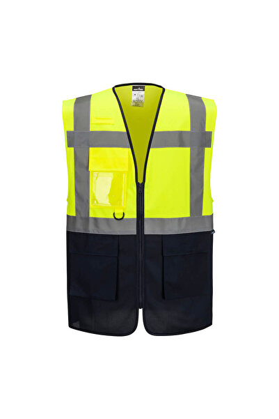 PORTWEST Vesta reflectorizanta, suport ecuson, galben/bleumarin