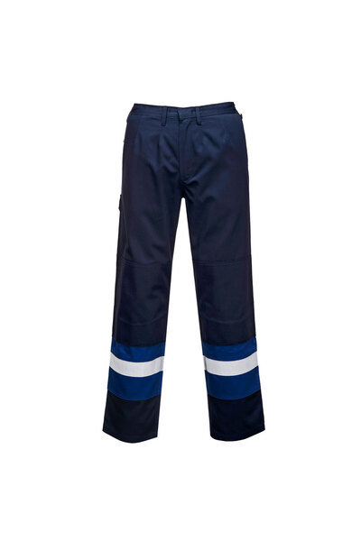 PORTWEST Pantaloni de lucru, ignifugi, cu buzunare, reglabil, bleumarin