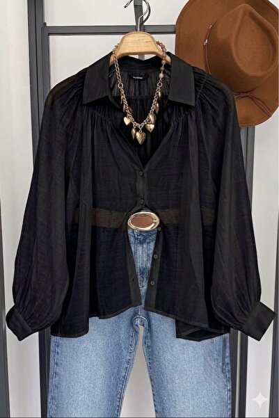 Suziş ΠΟΥΚΑΜΙΣΟ OVERSIZE ΜΕ ΛΕΠΤΟΜΕΡΕΙΑ ΣΤΟ ΛΑΚΑΜΙ ΤΟΥ ΜΑΝΙΚΙΟΥ 5018