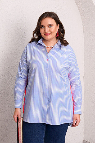 Büyük Moda ΒΑΜΒΑΚΙΝΟ ΠΟΥΚΑΜΙΣΟ ΜΕ ΡΙΓΕΣ ΚΑΙ ΛΕΠΤΟΜΕΡΕΣ ΛΕΠΤΟΜΕΡΕΙΕΣ ΝΕΟΝ