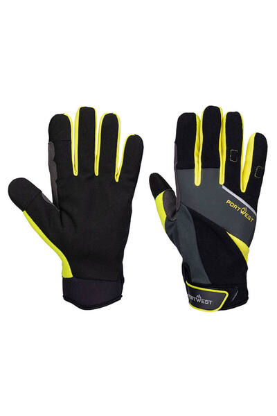PORTWEST Manusi de protectie, din piele, mentenanta, galben/negru